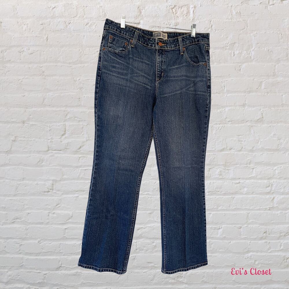 Signature by Levi Strauss Co Women's Bootcut Denim Jeans Blue Sz 14 Med Mid Rise